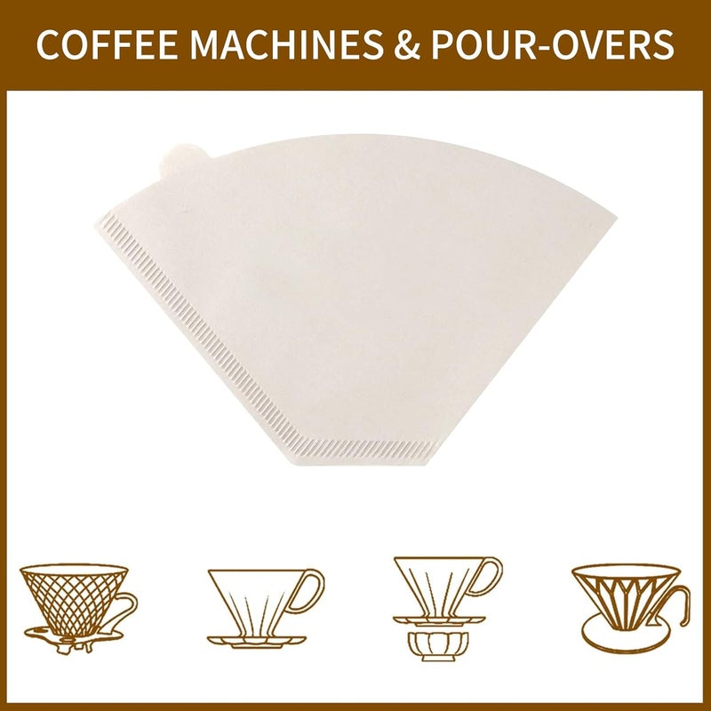 PADELE Coffee Filters #4，Coffee Filter 4 Cone Paper 12 Cup，200 Disposable Large Coffee Filters - White - Image 5
